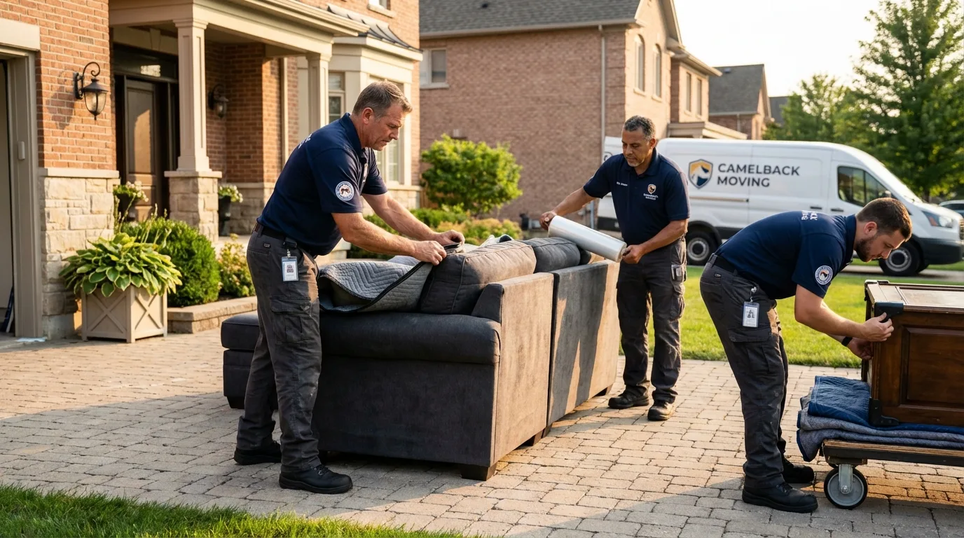 Large estate moving crew wrapping furniture in Gaylord, MN