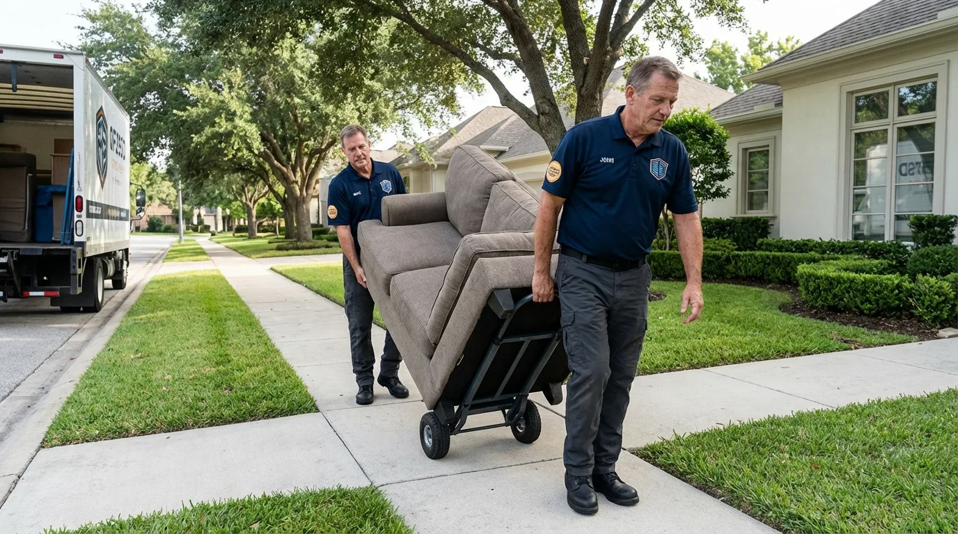 Local residential moving crew loading furniture in Gaylord, MN